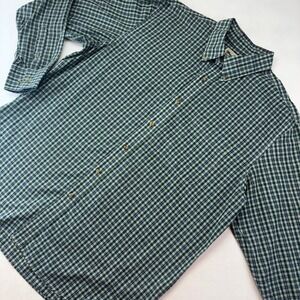 Wrangler Riata Mens XL Plaid Button Up Long Sleeve Shirt‎ Green Blue Cowboy